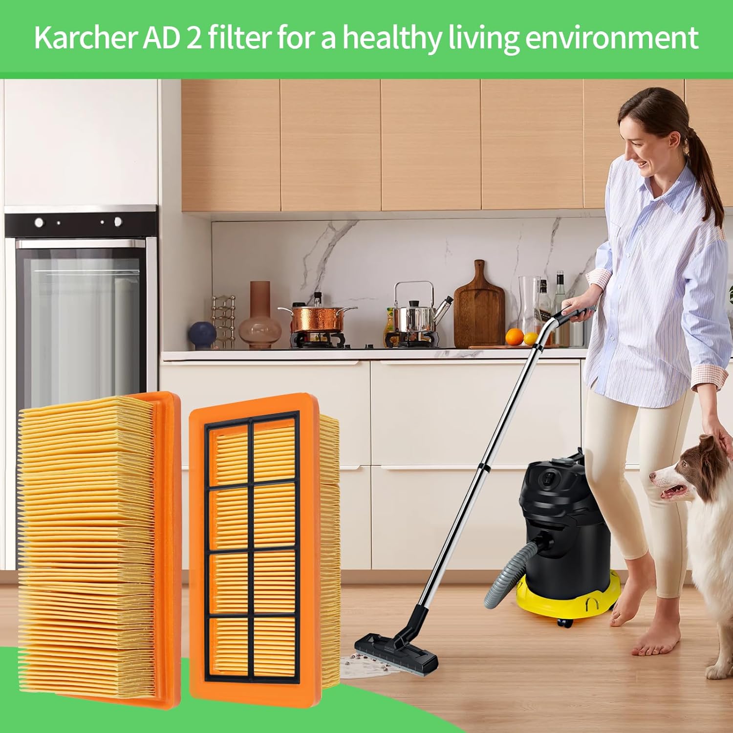 2 Filtres de Rechange pour Aspirateur Kärcher AD3/AD4 Premium – Haute Efficacité - 6