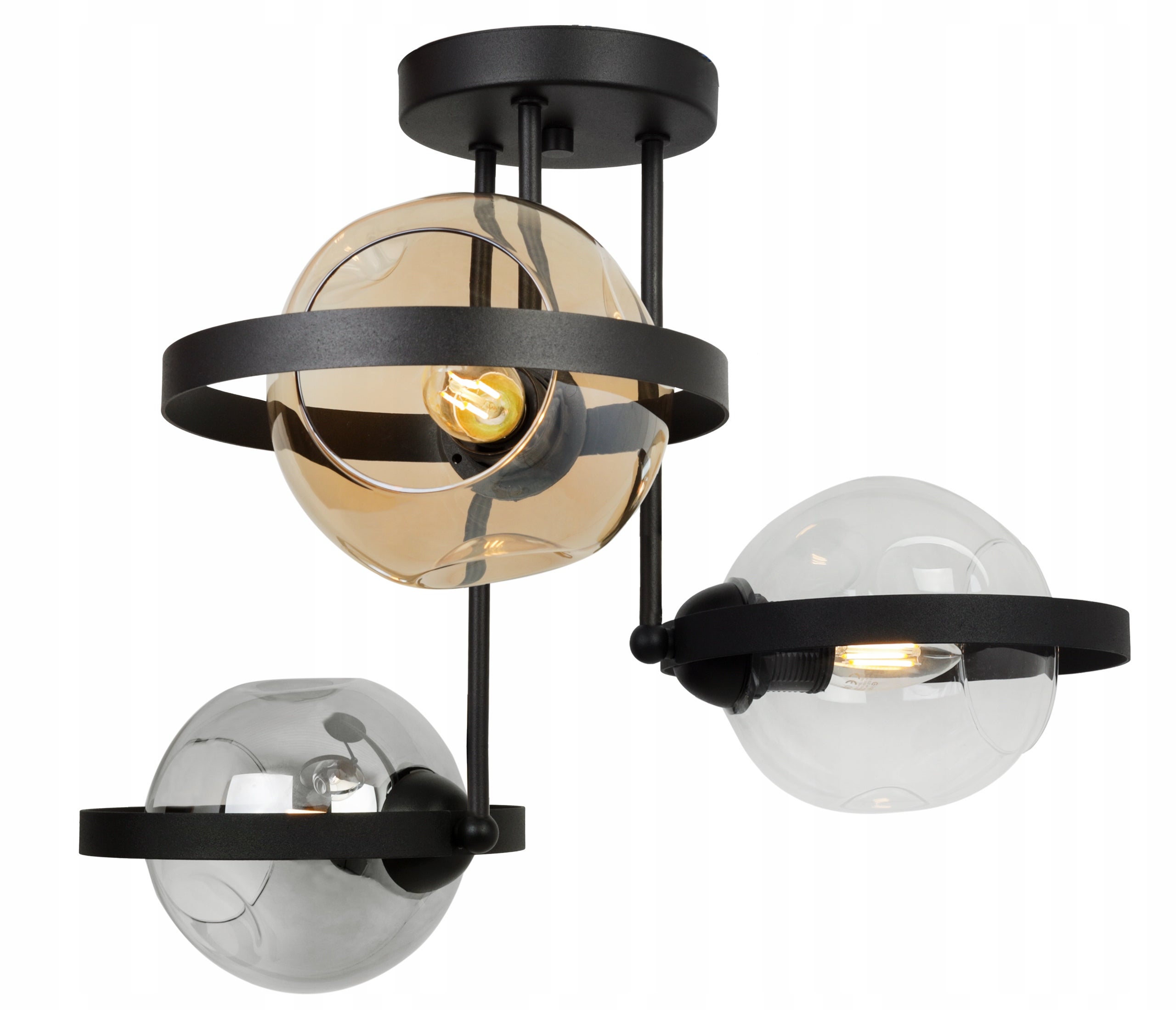 Lampa sufitowa wisząca Ring Rio modern 3xE27 abażur kule wielokolorowe Light Home LH