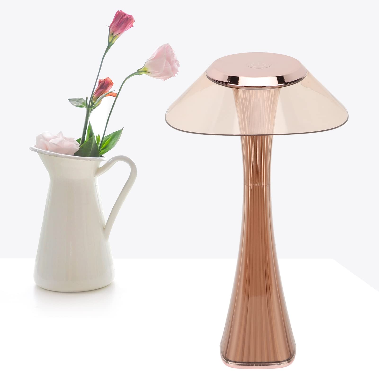 Lampa biurkowa LED, lampka nocna z płynną regulacją jasności w trzech kolorach, lampa biurkowa do ochrony oczu (kolor szampański)