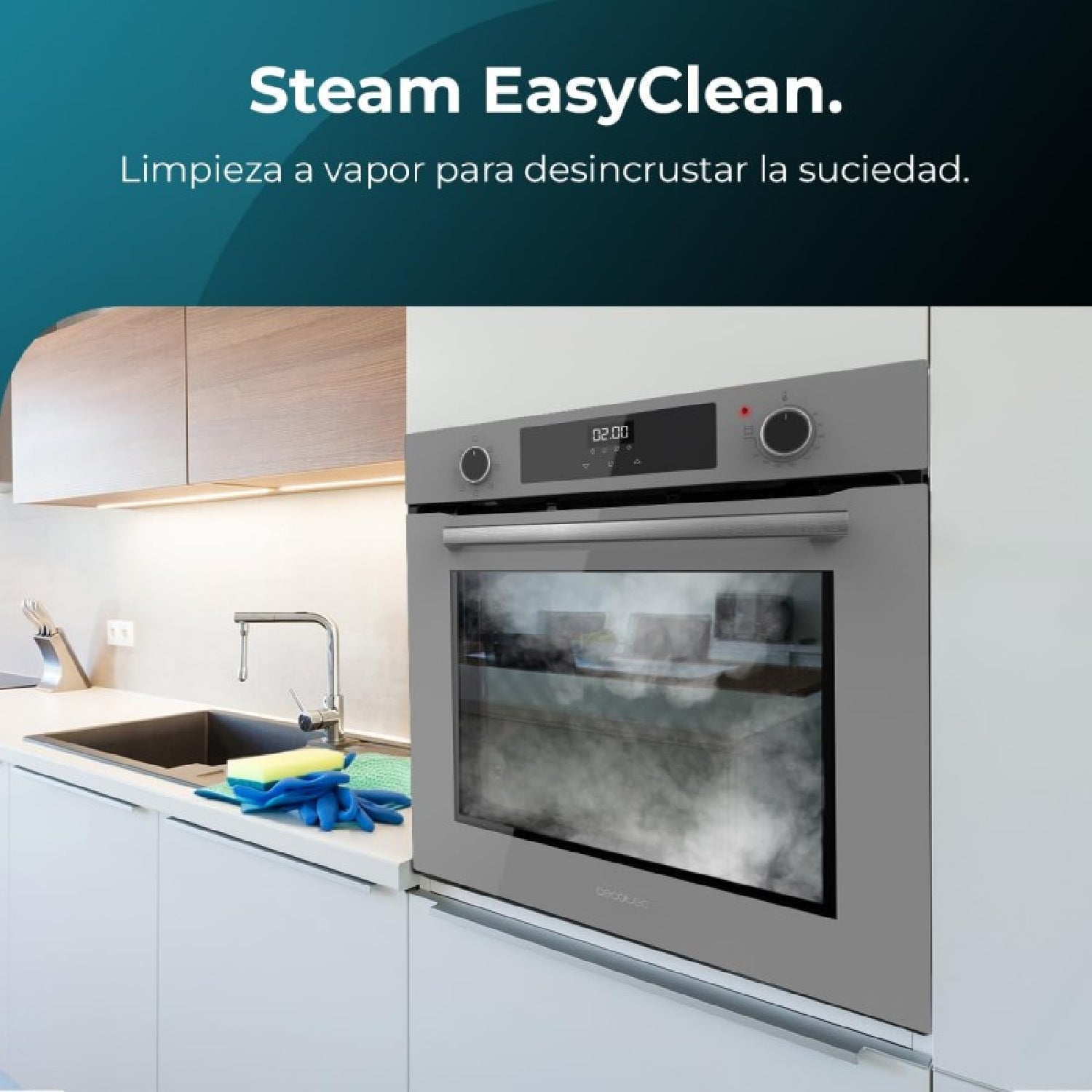 Cecotec Four Multifonction 60cm Bolero Hexa M226000 Glass Grey A. 2800W, 72L, 7 Fonctions, Mode Grill, Grill ventilé - 2
