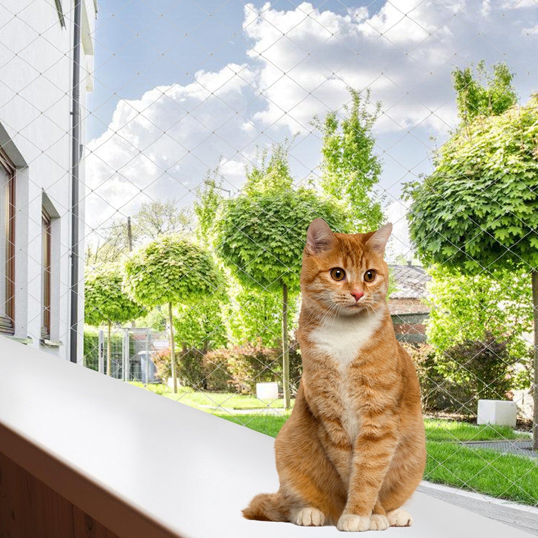 Rede antiqueda para gatos 8x3 m transparente, proteção de varanda resistente ao tempo, montagem rápida - 9