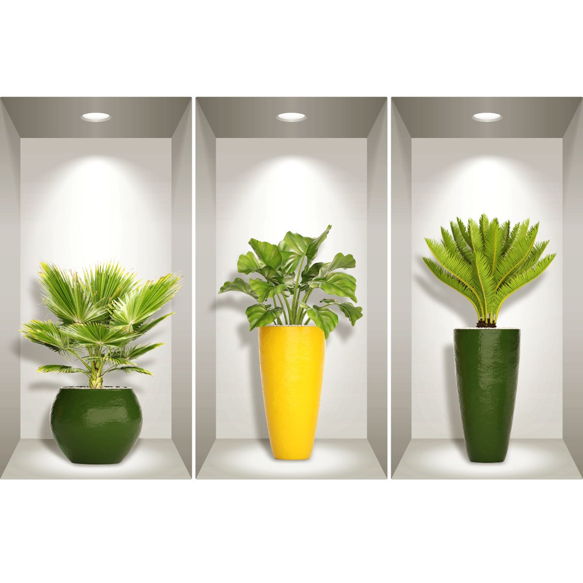 Adesivo 3D plants palm leaves - Sticker adesivo - adesivi murali - 60x90cm - 4