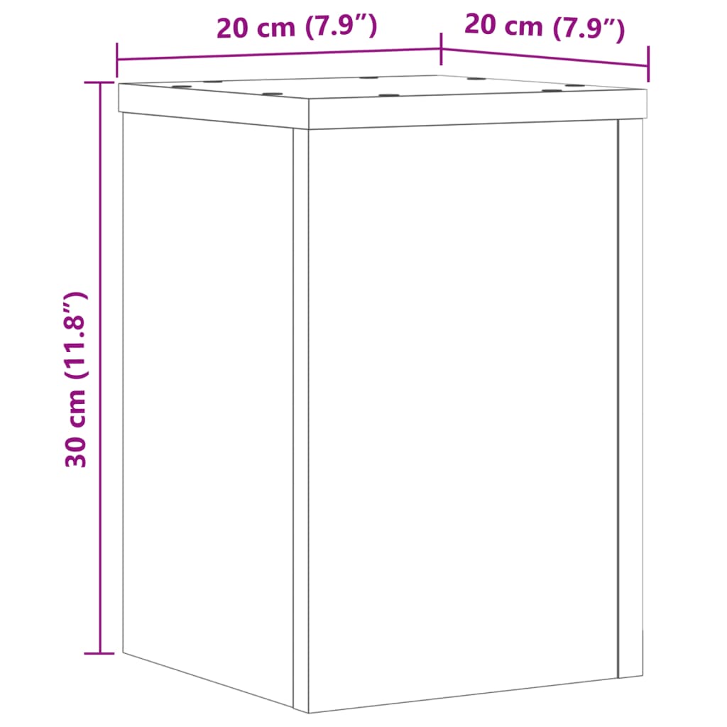 Supports pour plantes 2 pcs gris béton bois d'ingénierie - 4