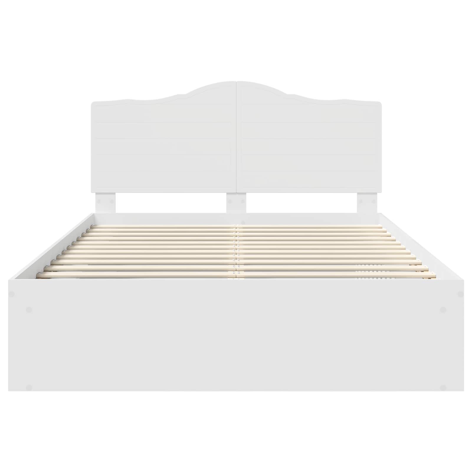 Cadre de lit avec tête de lit blanc 140 x 190 cm en pin massif - 7
