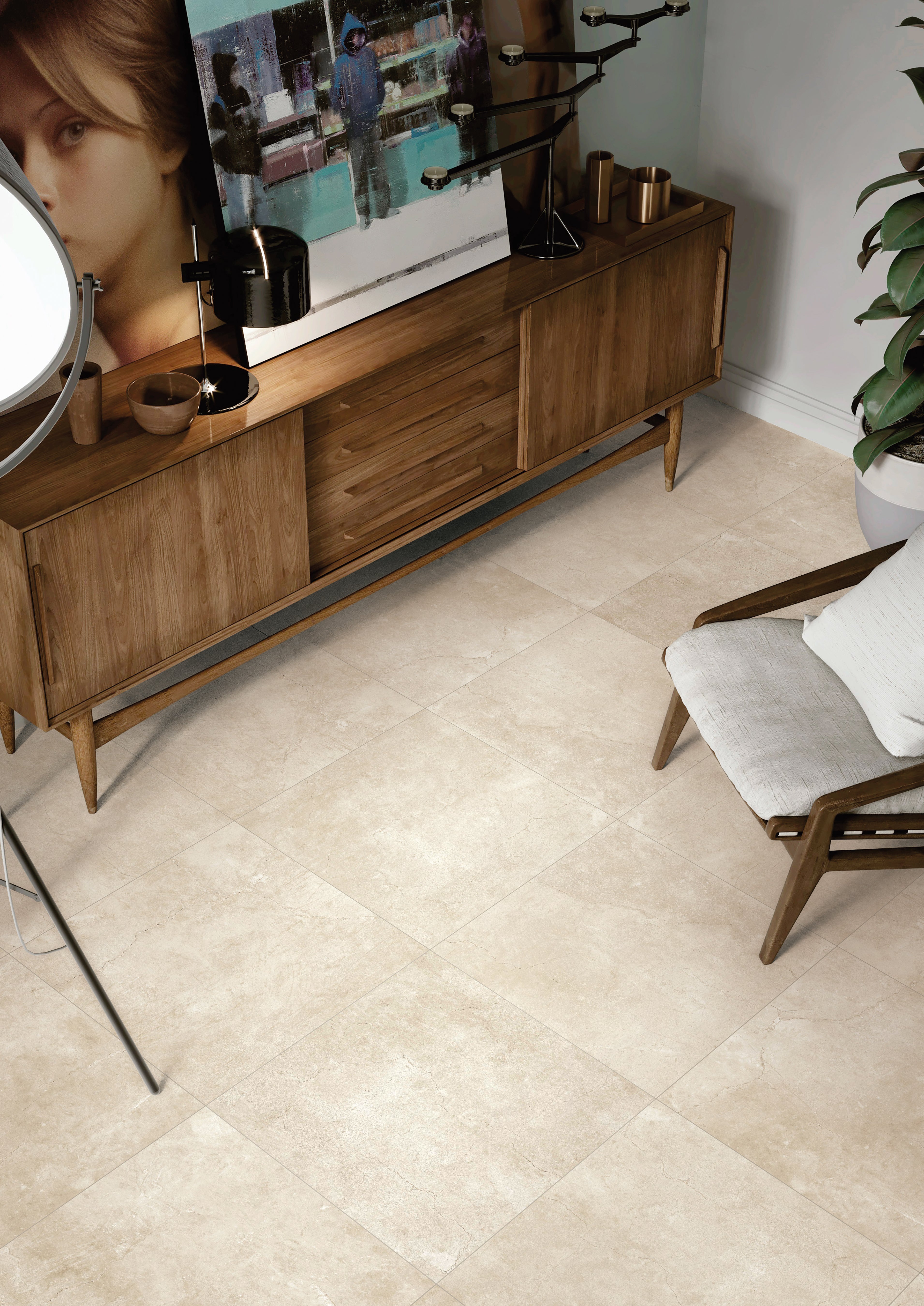 Carrelage Effet Pierre 60x60 Terminal Beige R10 - ALLOCARRELAGE - 3