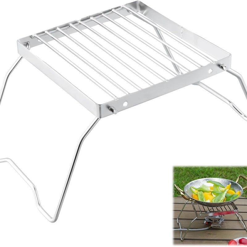 Składany grill - przenośny składany stojak kempingowy ze stali nierdzewnej - ultralekki stojak na ognisko, grill
