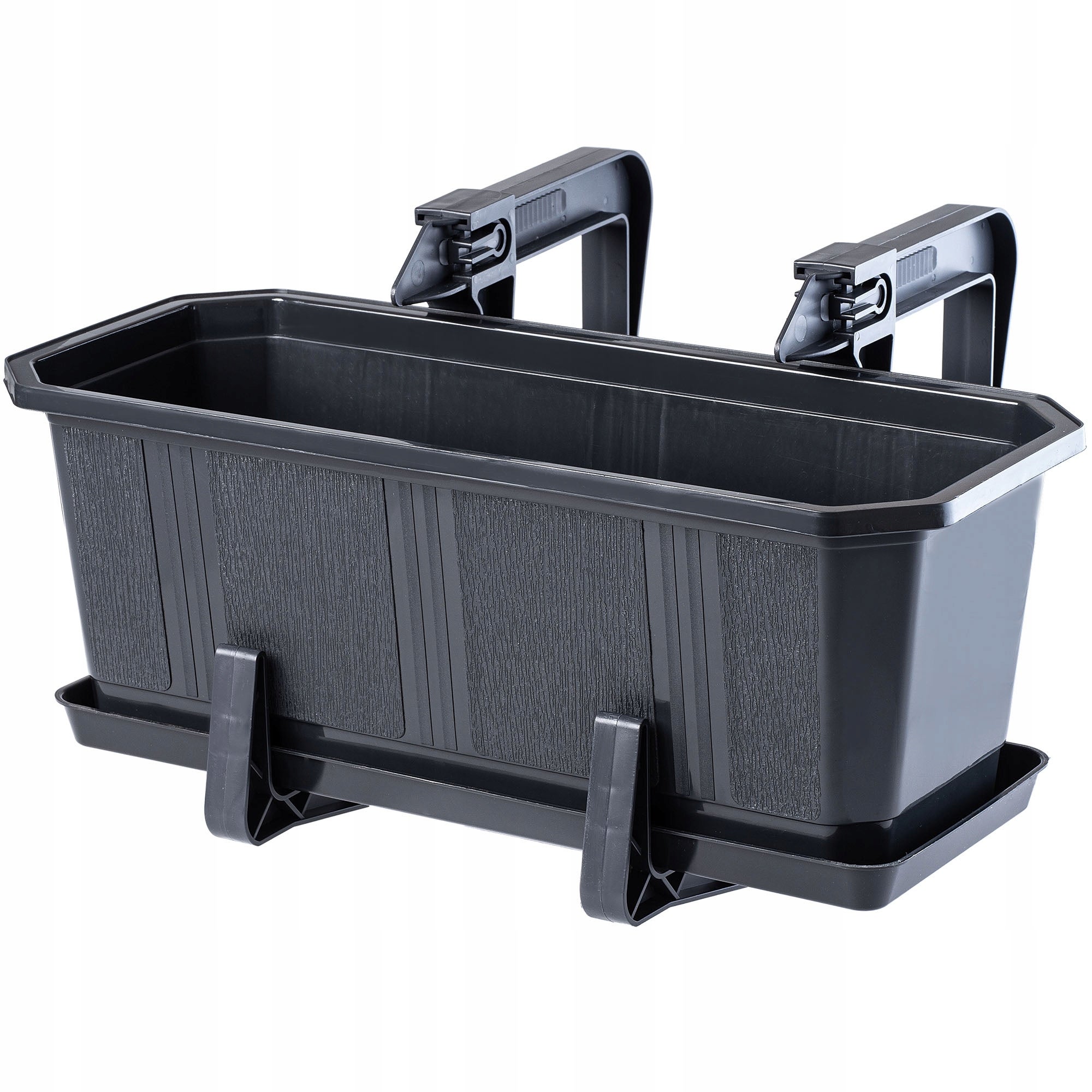 SKRZYNKA BALKONOWA 40 cm DONICZKA DONICA NA KWIATY PODSTAWKA UCHWYTY BALKON