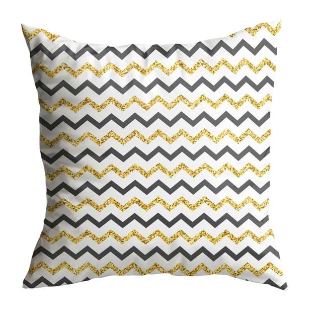 Coussin gris et jaune zébré – entretien facile IZMIR