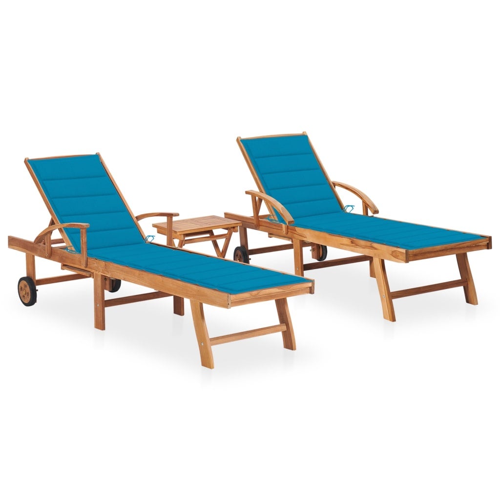 Chaises De Jardin Lot De 4 Avec Coussins Bleu Clair Teck Solide - Maison Et Jardin : Créez Votre