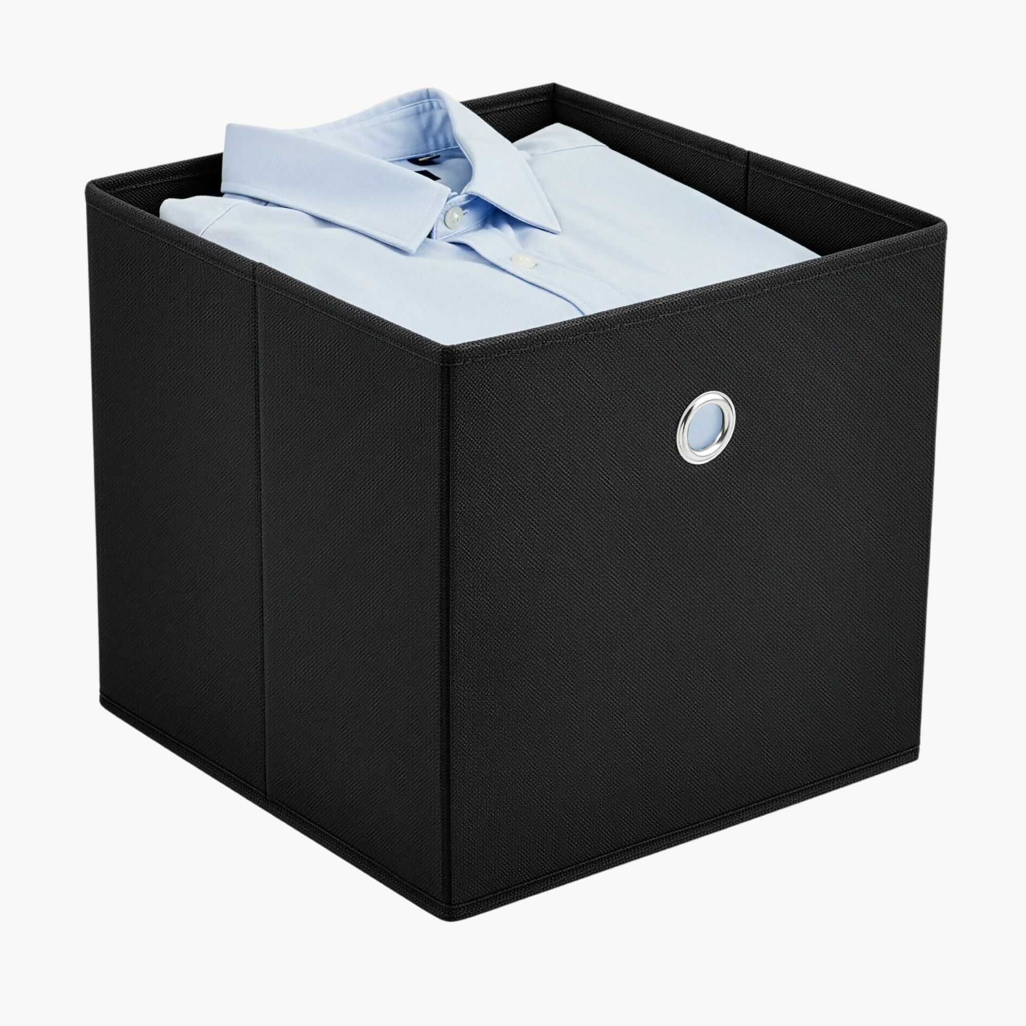 Set de 10 Boîtes de Rangement Textile Non Tissé 28 x 30 x 30 cm Noir [en.casa] - 2