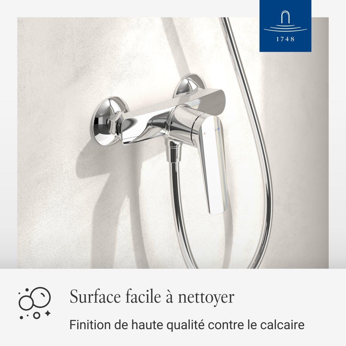 Villeroy & Boch - Mitigeur Douche Oasis Monocommande Montage Apparent Chromé avec AirPlus et Cartouche Céramique - 4