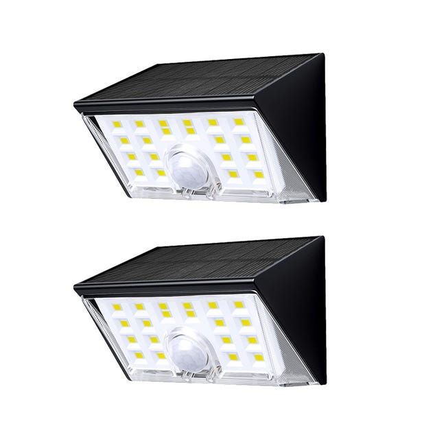 LEDANDER 2 luces solares de pared, lámpara de pared con sensor ...