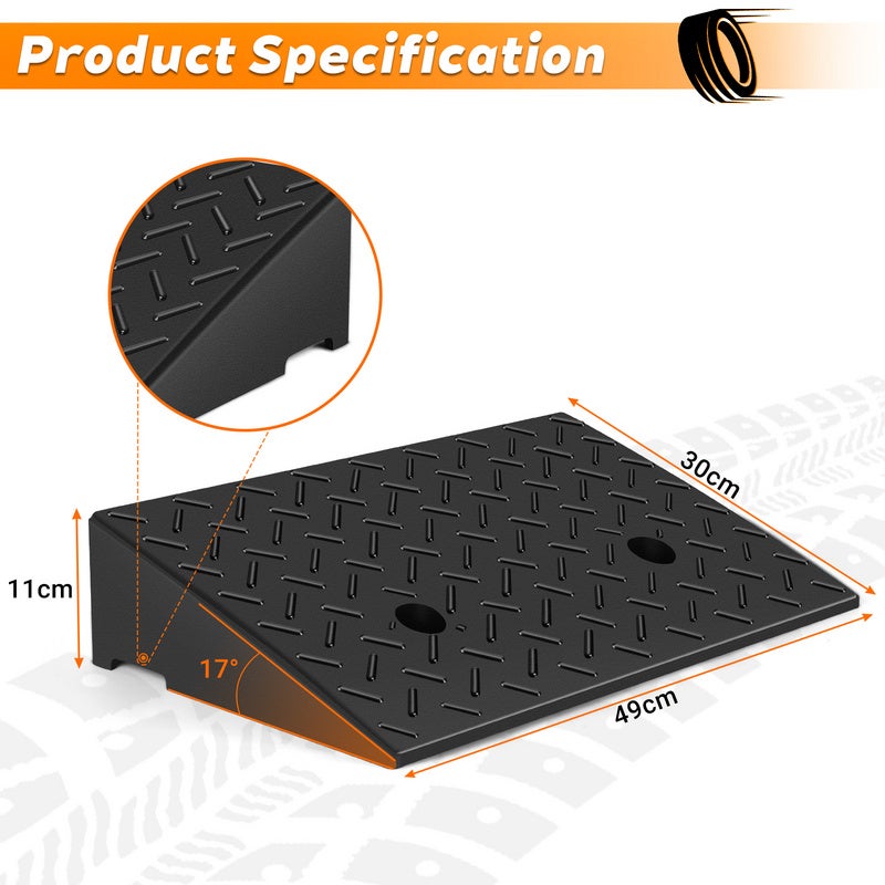 Rampa In Gomma Per Sedie A Rotelle | 2 Misure Per Gradini 11-16cm | Antiscivolo E Portatile | Per Auto E Scooter - Foto 2
