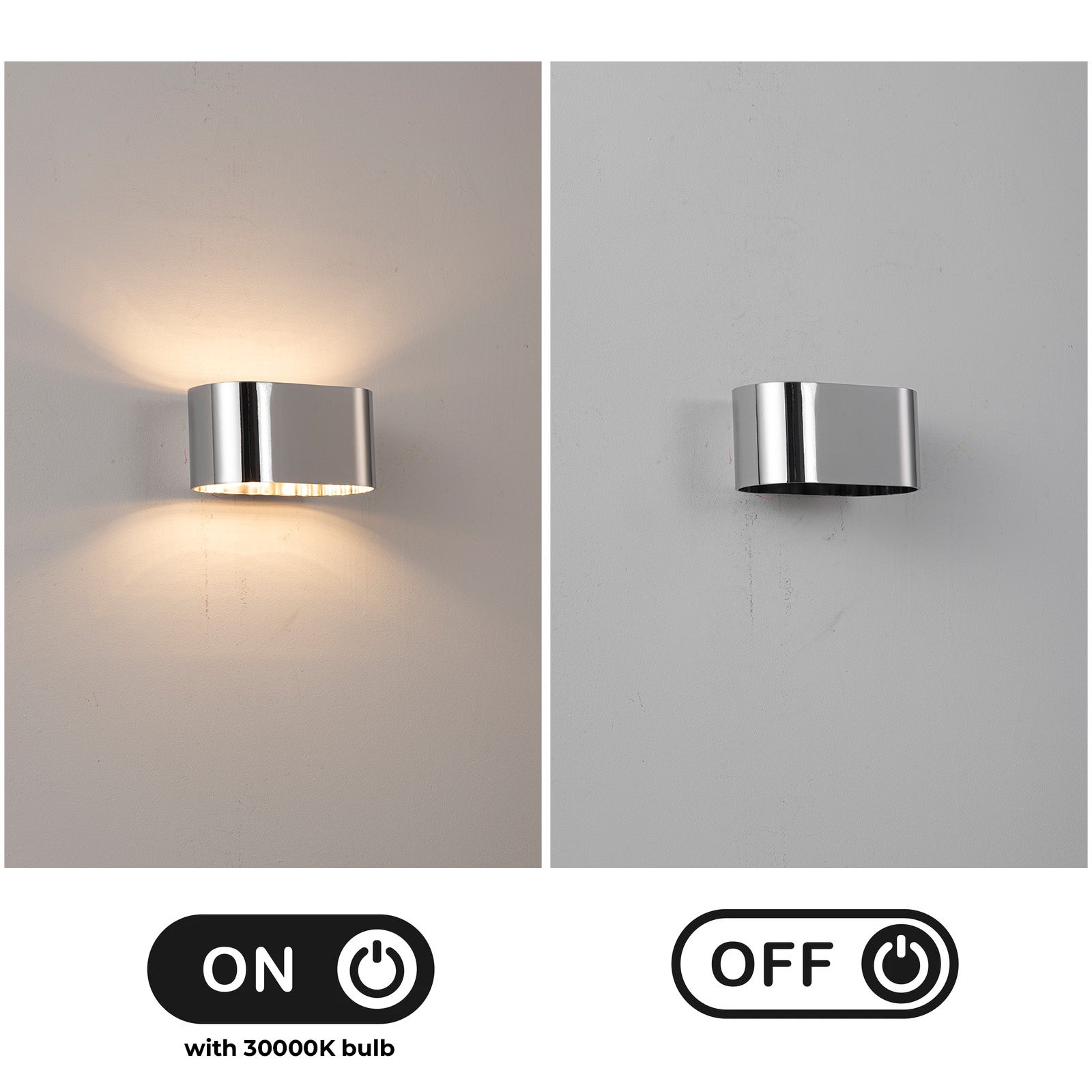 Applique da Parete per Interni Cromo “BAYONA PRO” – Luce Su e Giù, Struttura Metallica, Attacco G9 (Lampadina Non Inclusa) - 2