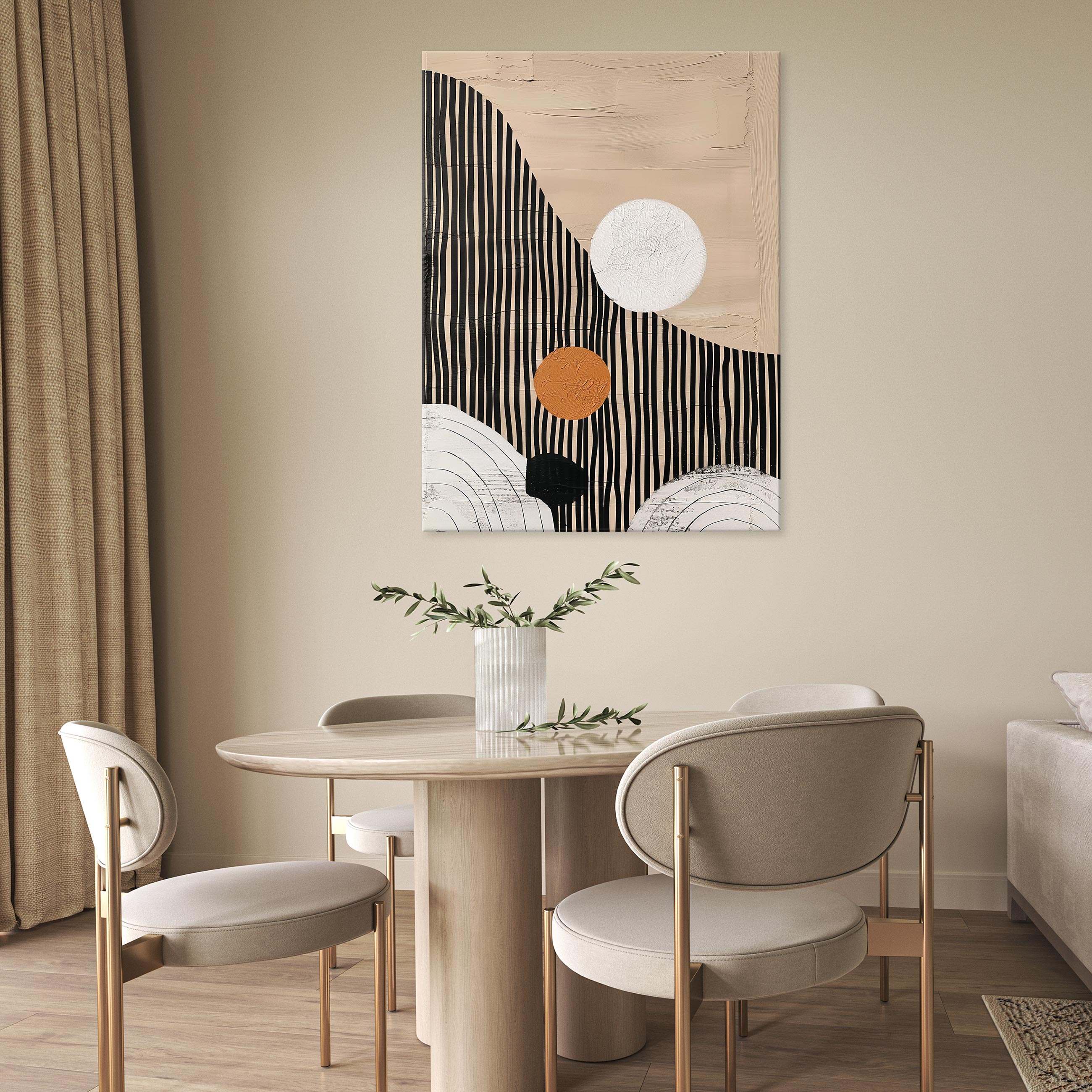 Impression sur Toile Abstrait Boho Art Moderne 75x100 cm XXL Tableau Décoration Murale Intissée pour Salon Chambre pret a accroche - 2