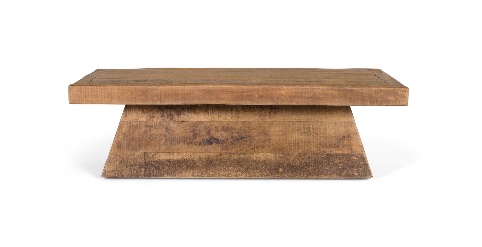 Stół z podstawą prostokątną z naturalnego drewna manguier