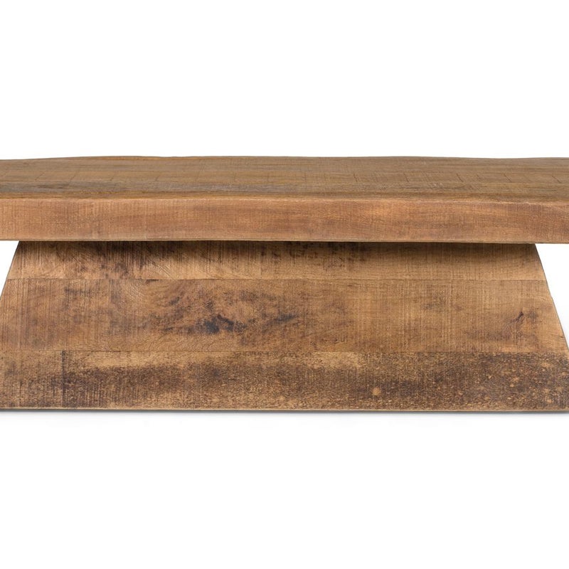 Stół z podstawą prostokątną z naturalnego drewna manguier