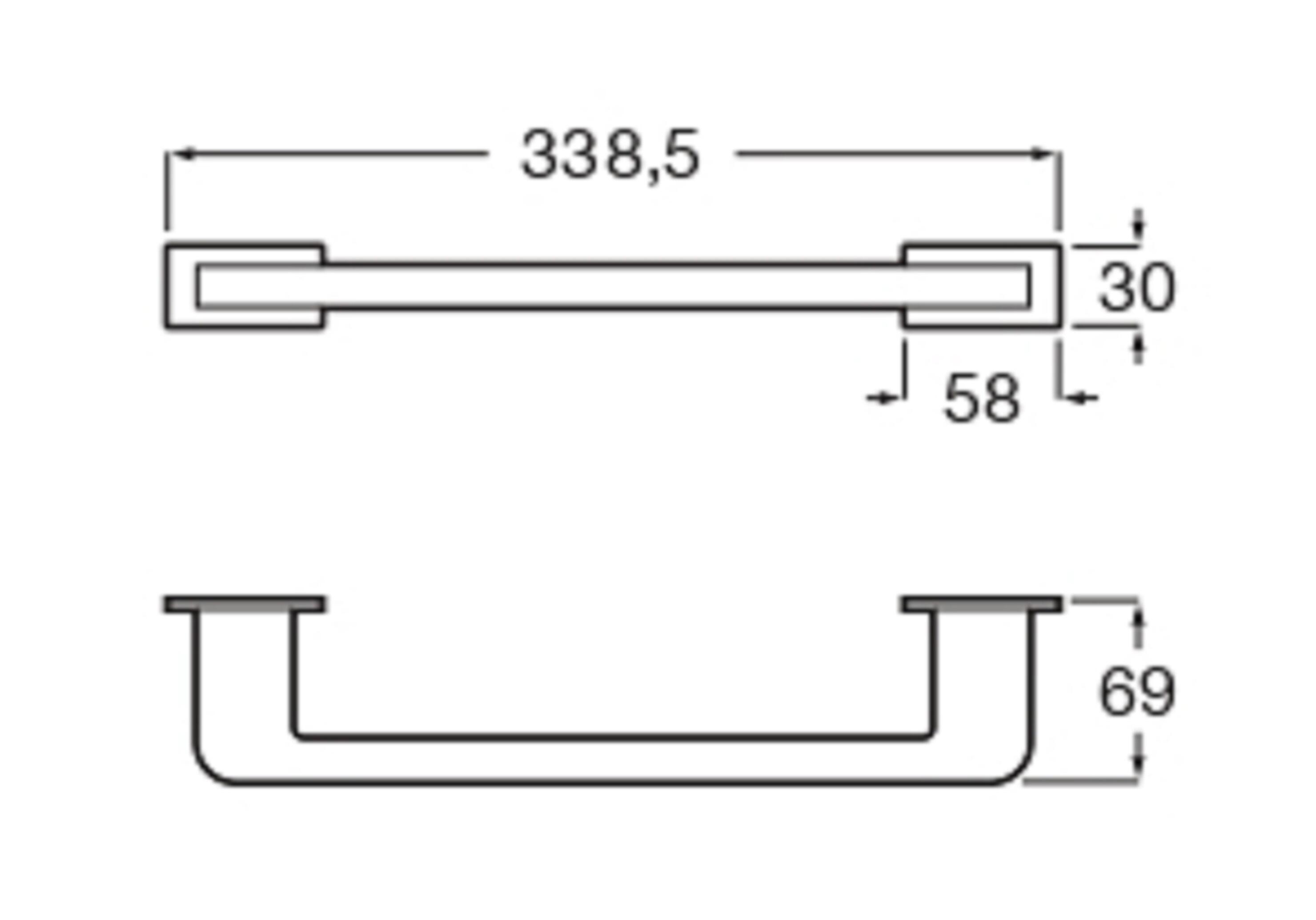Wieszak na ręczniki Roca Vals chromowany błyszczący 6,4x11,4 cm - 3