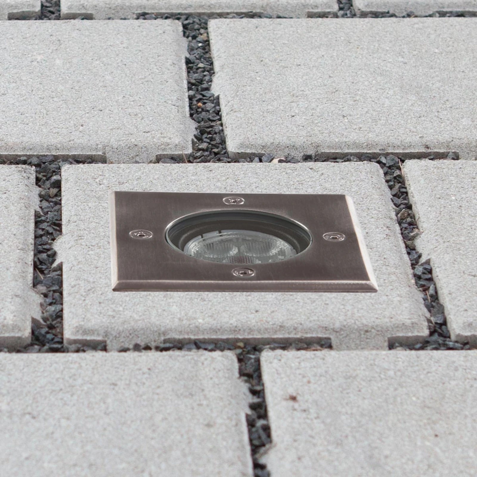 Spot d'allée piétonnier IP65 lampe LED encastrée au sol GU10 éclairage de façade jardin avenue sol FORME CARRÉE - 7