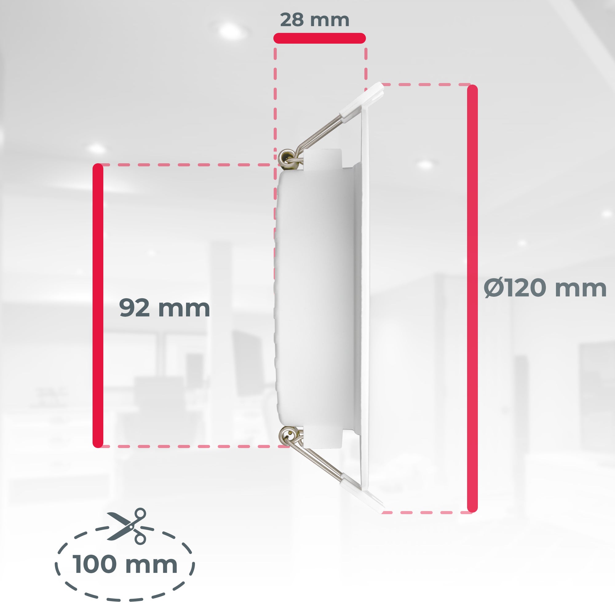 Lot de 5 spots LED encastrables - ultra-plats - fixes - 6W 660lm - 4000K - IP20 - blanc - B.K.Licht - 6
