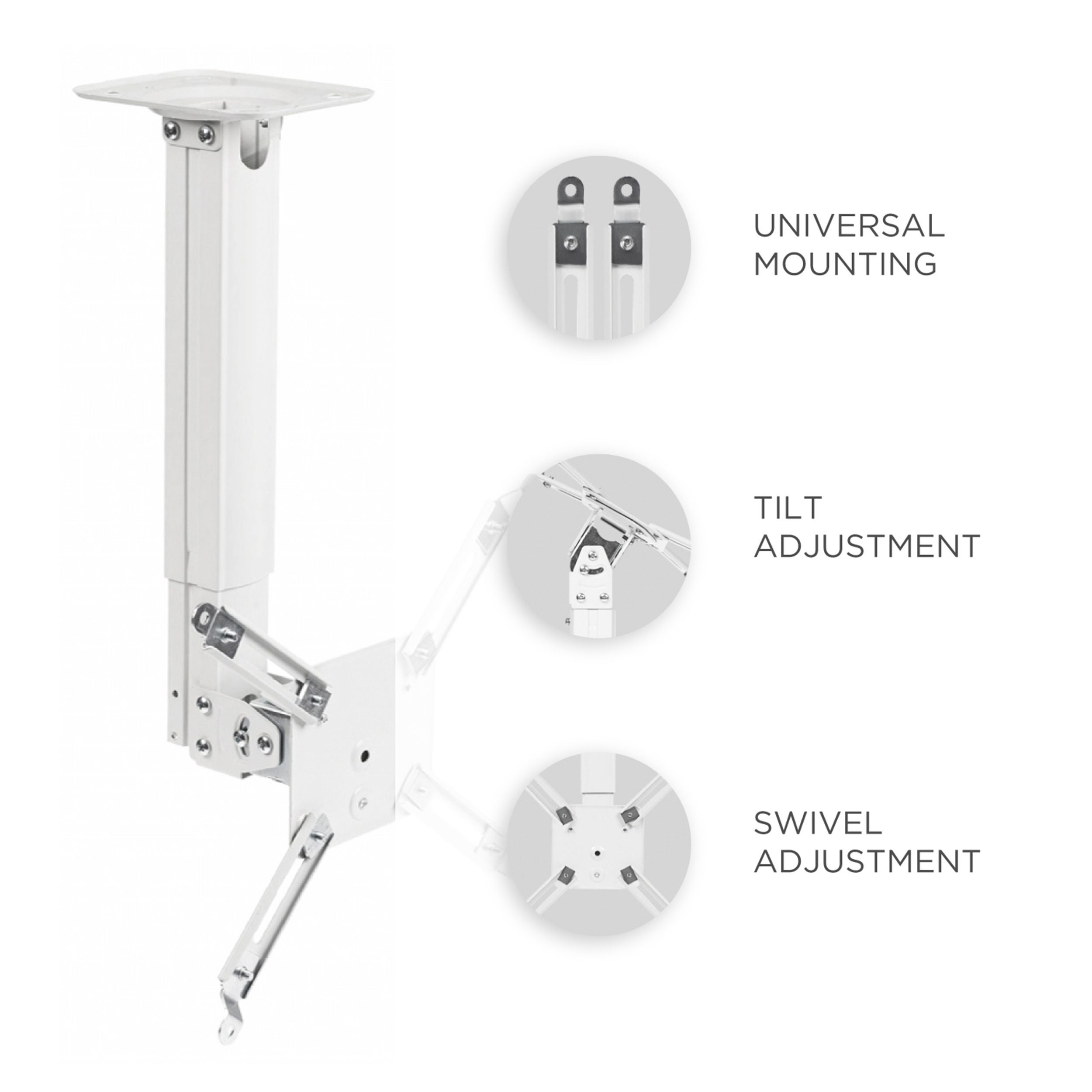 ONKRON K5A Blanc Support de plafond et mural pour projecteur vidéoprojecteur poids max 10 kg - 2