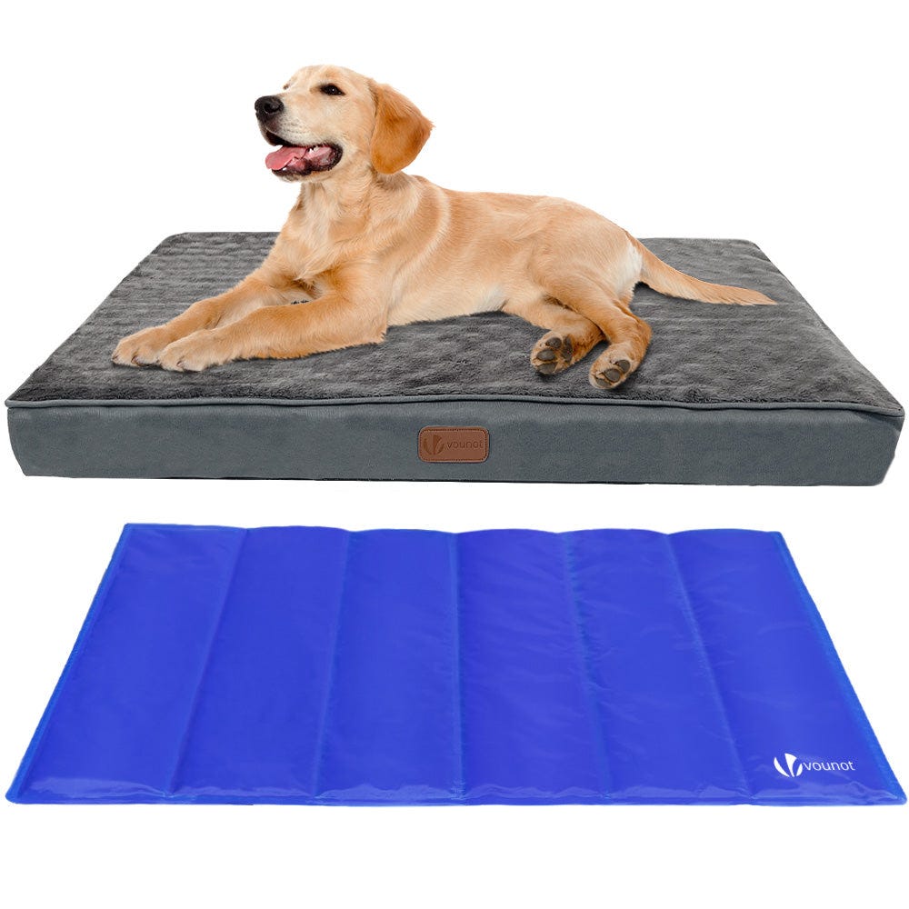 Cama Perro Ortopédica L con Gel Alfombrilla Refrescante, Cojín