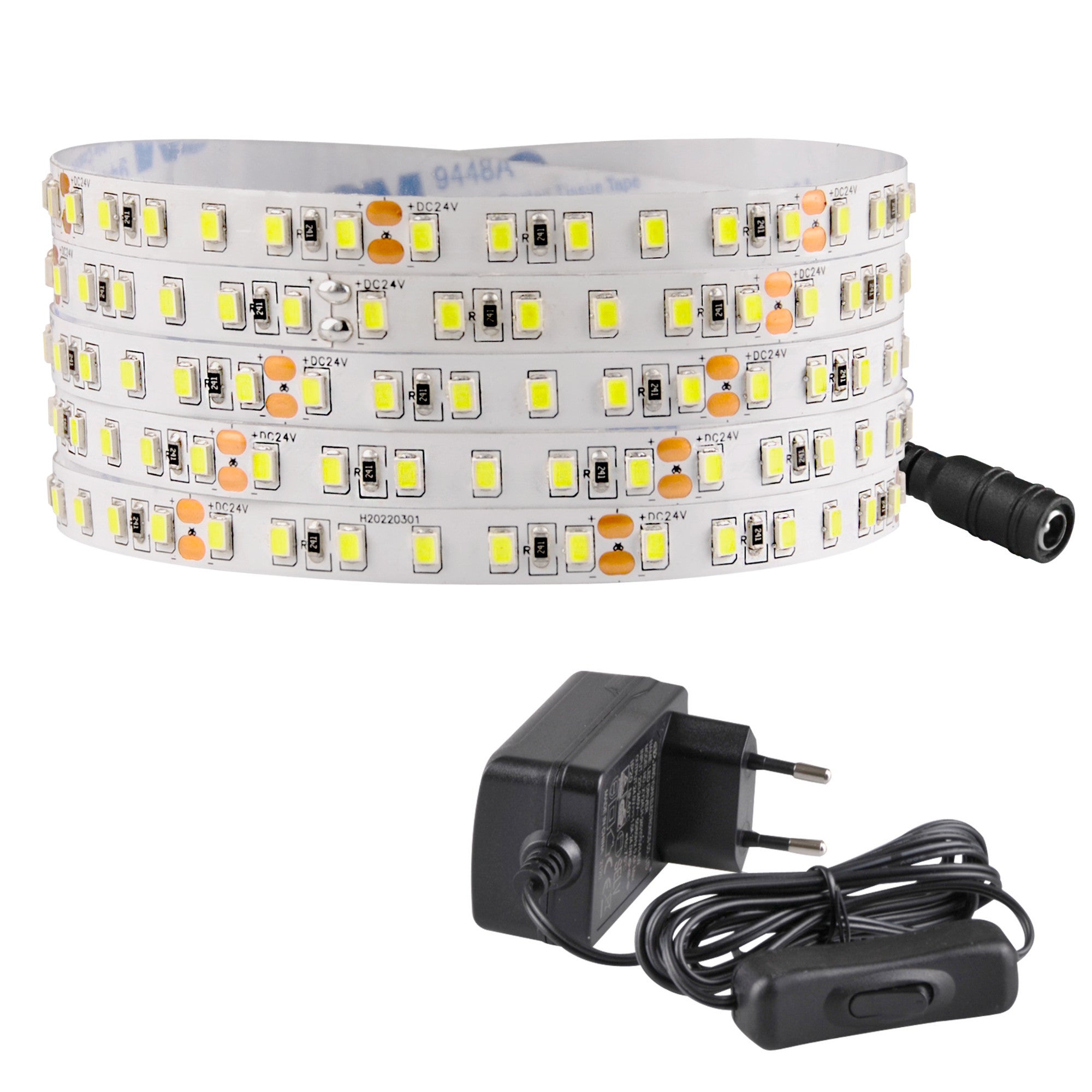 Zestaw taśma LED 24V 3m IP20 6500K zasilacz, włącznik ON/OFF Polux