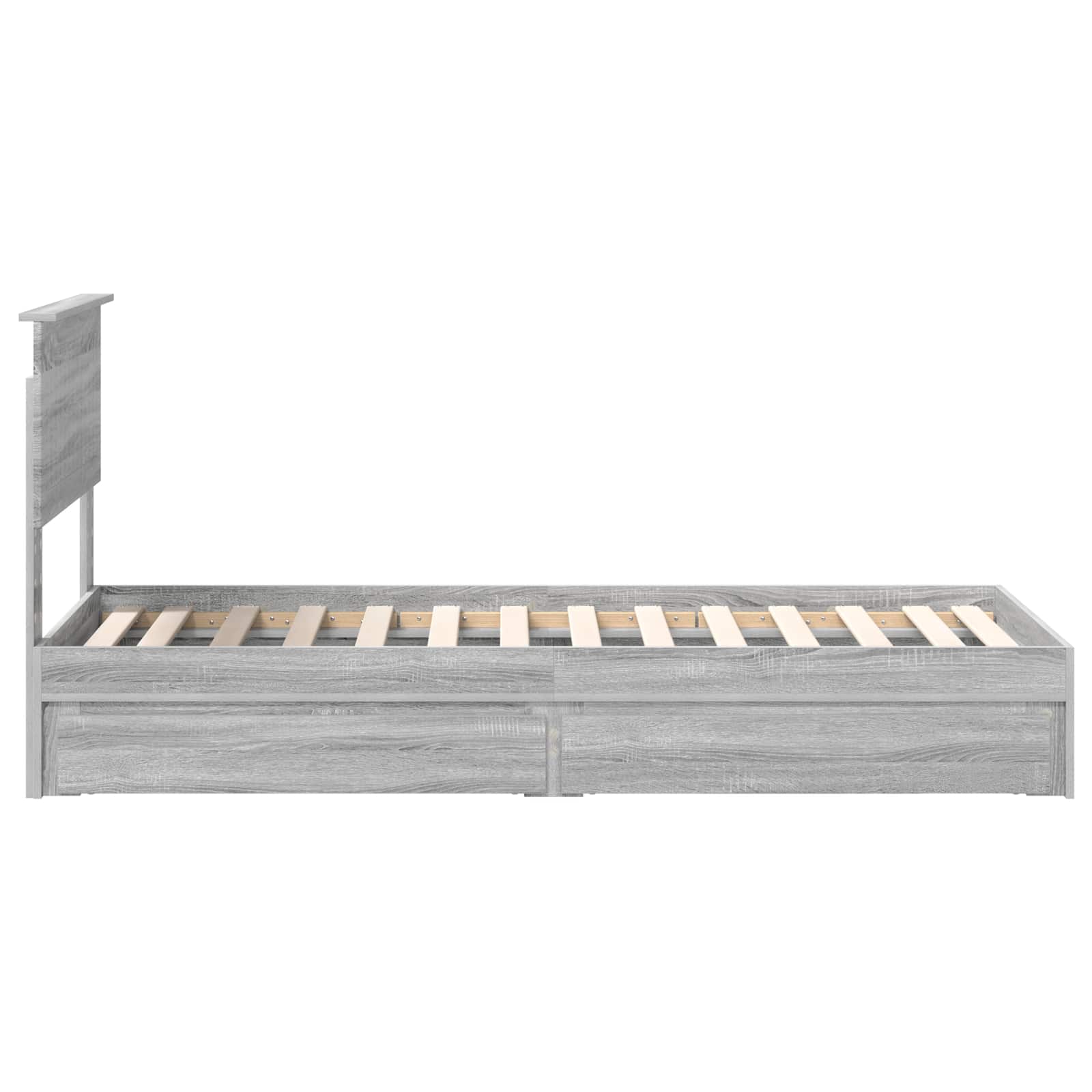 Lit de rangement gris 75 x 190 cm en panneau de bois - 9