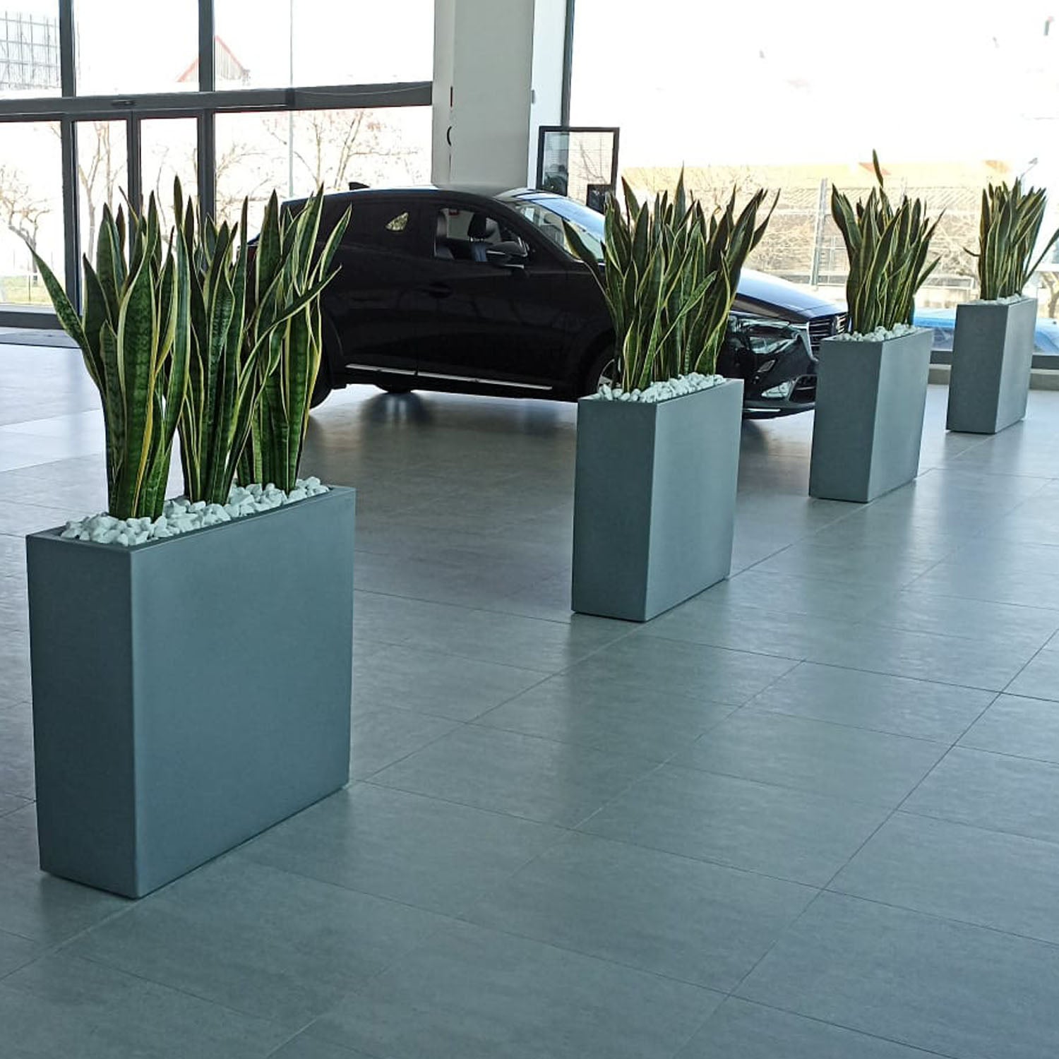 Jardinière en résine Rectangulaire 90X30 CM Blanc mod. Flowerpot Top - 3