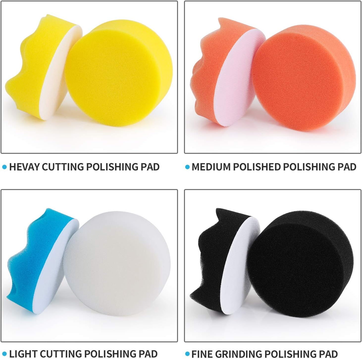 11Pièces 80mm Polissage Pad Éponge Polir Kit pour avec M10 Foret pour Perceuse Tampon de Polissage en Laine pour Polissage de Voiture Meulage Cirage - 2