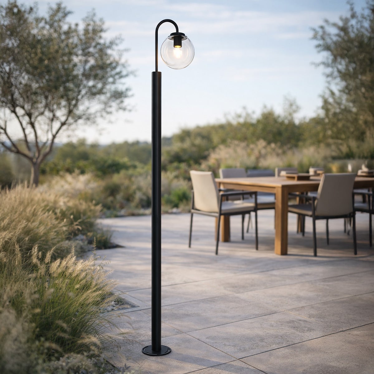 Qazqa moderne lanterne extérieure pour jardin - Sfera - noir, max. 40w, e27, 200cm, IP44 - 2
