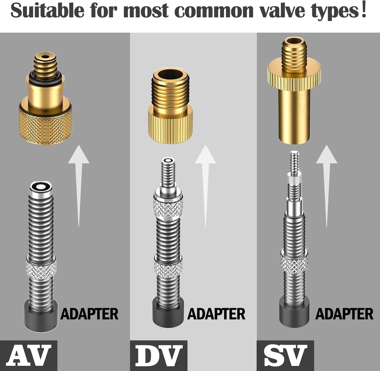 Adaptateur Pompe à Vélo SZSHIMAO - Pour Valves DV/AV/SV - Neuf