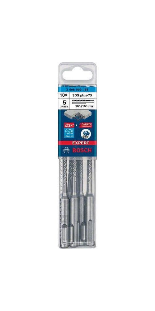 Foret Expert SDS-7X D. 5 mm travail L.100 mm L.165 mm SDS-Plus 10 pièces BOSCH - 5