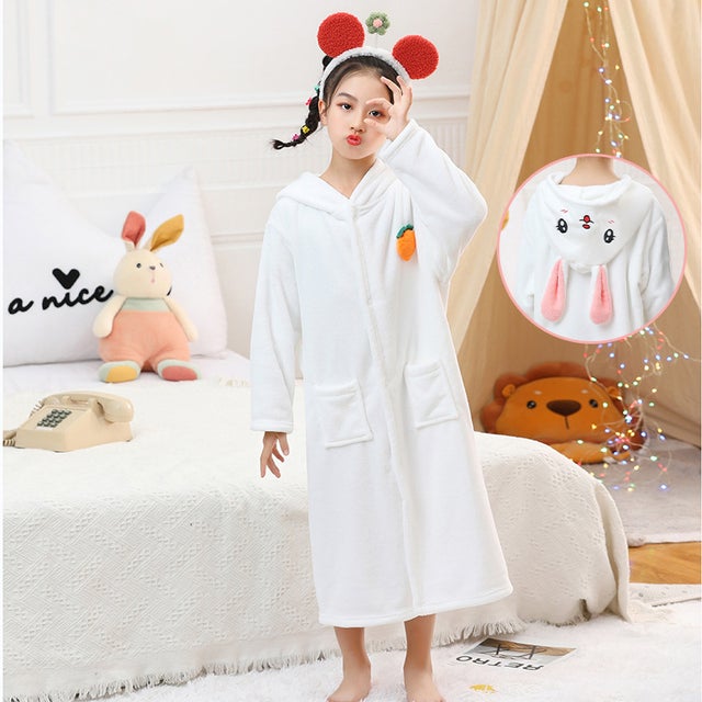 Cape pour enfants, serviette de bain, peignoir pour enfants, épais, doux, à capuche, mignon, polaire corail, longue cape