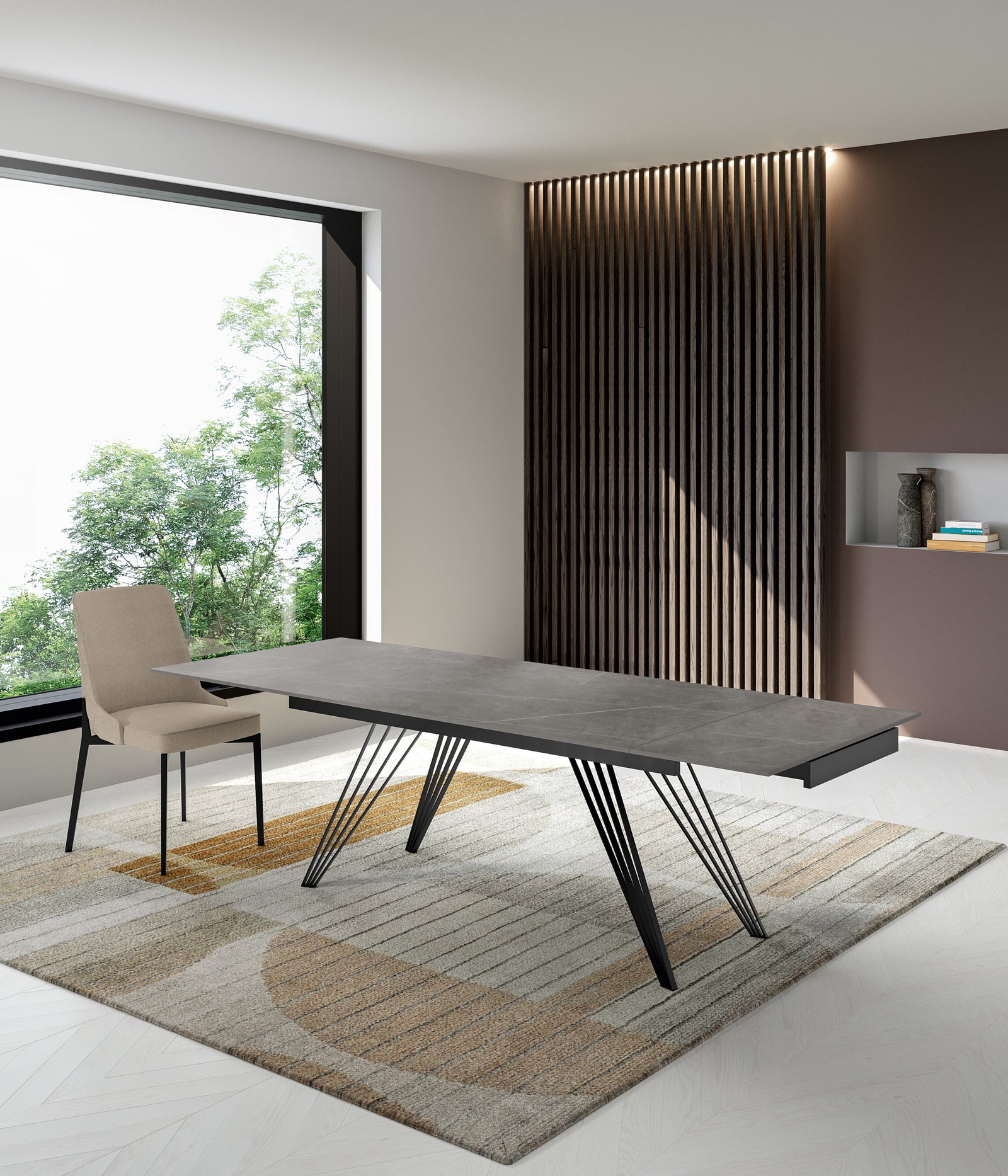 Dopasuj 1 - Stół rozkładany (160/240 x 90 cm) w kolorze czarnej ceramiki