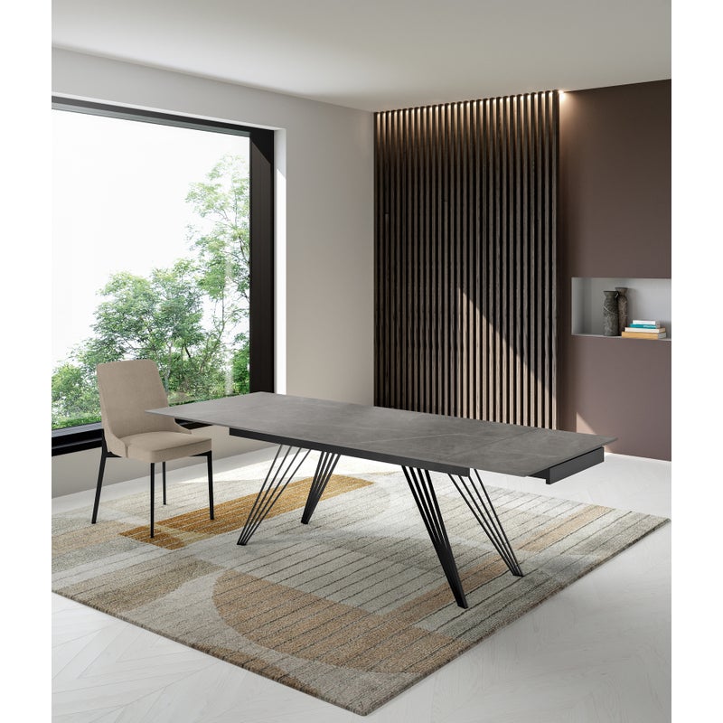 Dopasuj 1 - Stół rozkładany (160/240 x 90 cm) w kolorze czarnej ceramiki