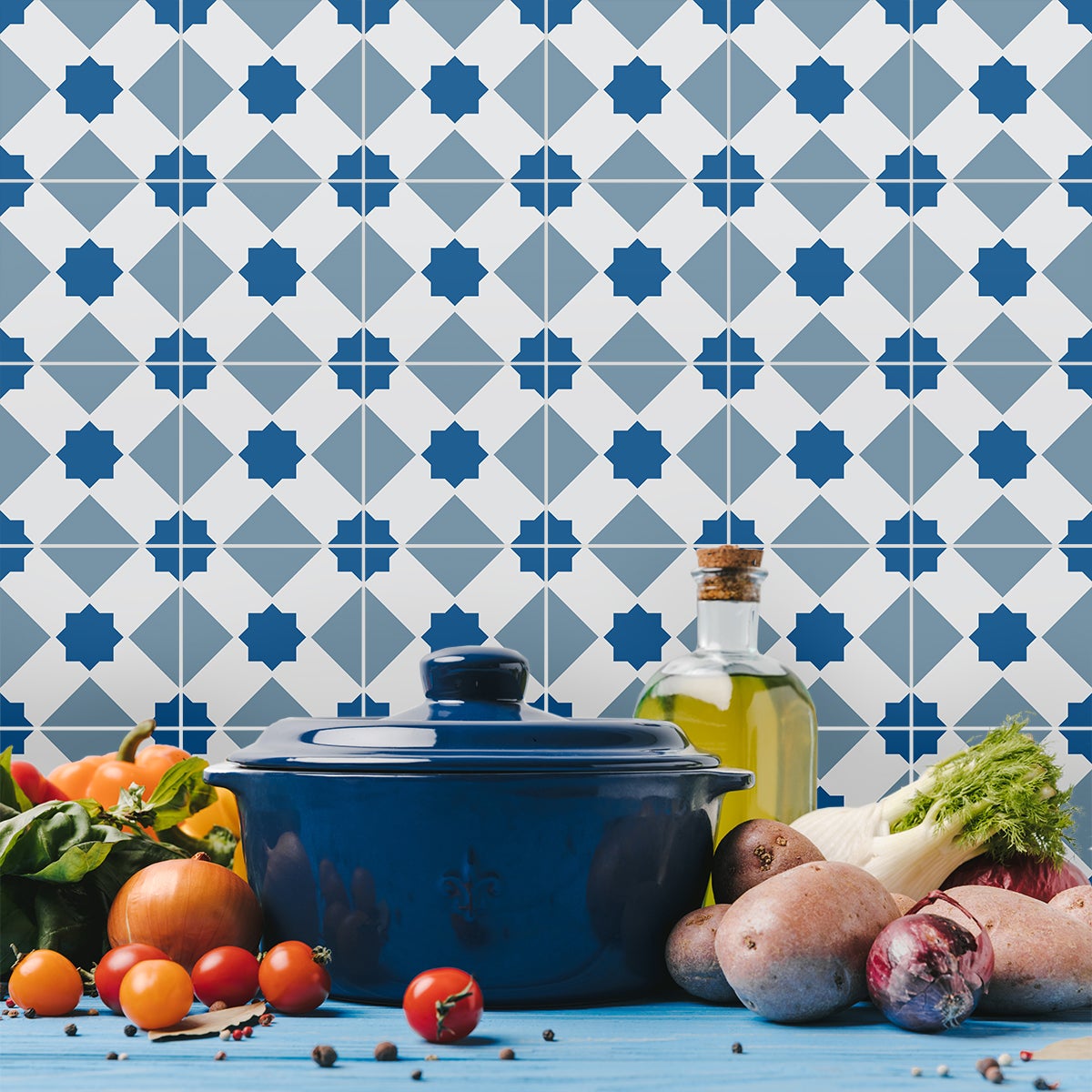 9 adesivi piastrelle azulejos Rachela - Sticker adesivo - adesivi murali - 9stickers10x10cm - 3