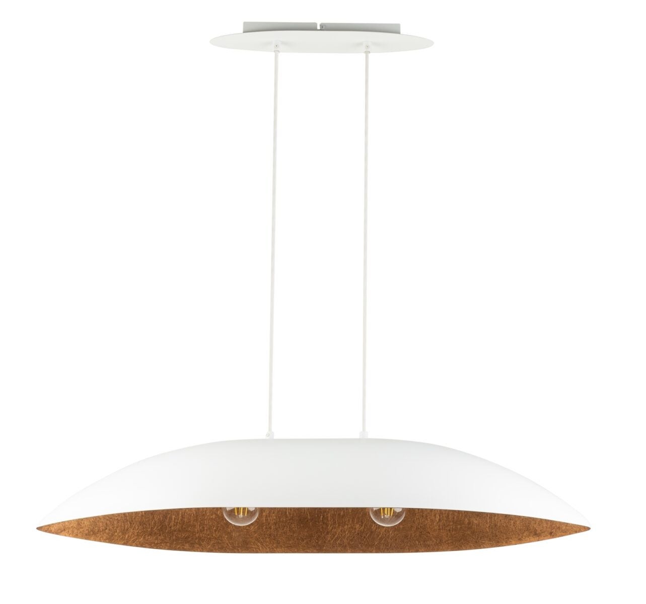 Lampa wisząca Gondola biało-miedziana 2xE27x15W wym: 90 x 84 x 25 cm metal SIGMA