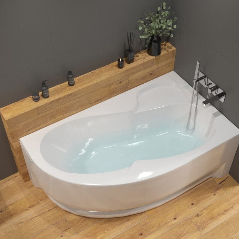 160x100 cm Fortuna Plus baignoire d'angle avec pieds, Acrylique, Droite, Blanc (FO1600PPLUS-SET) - 2