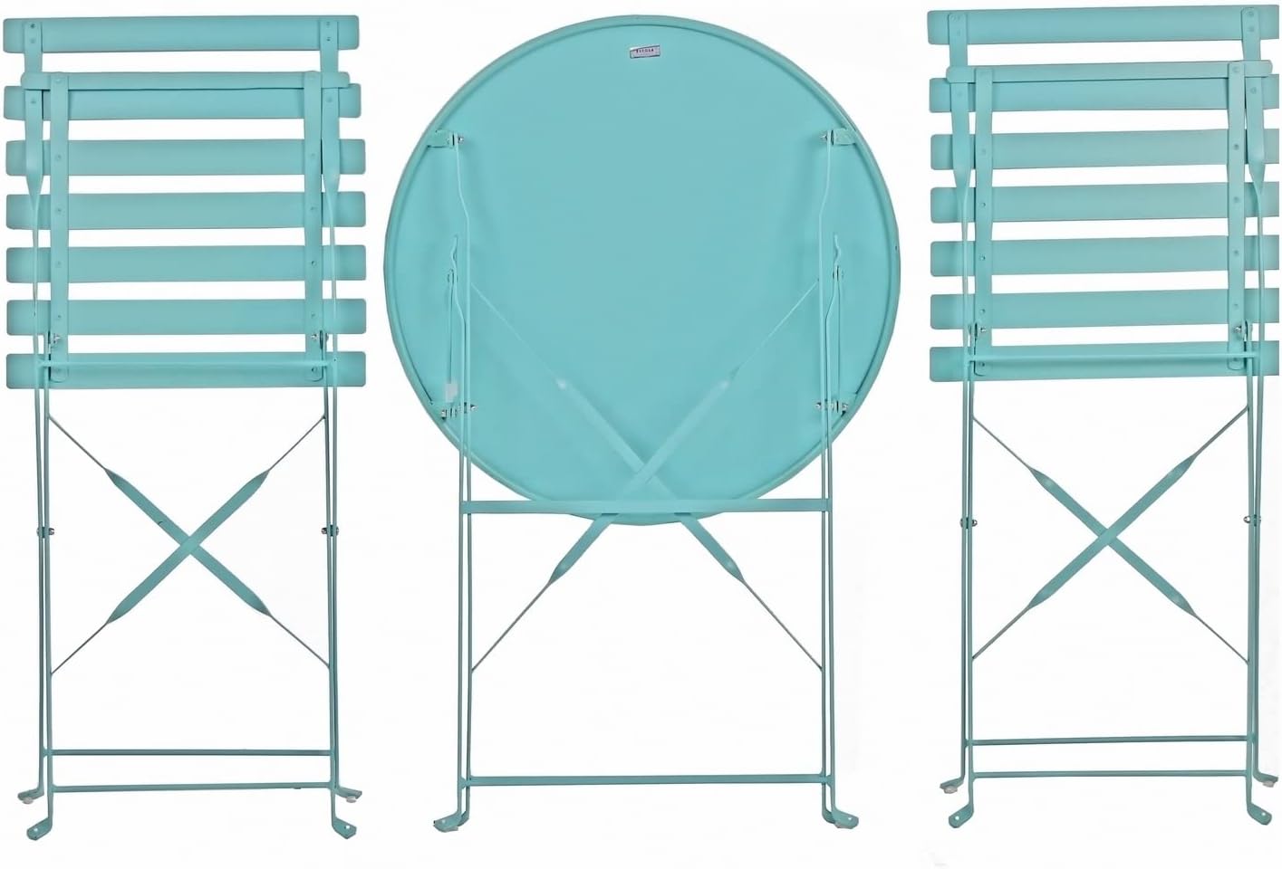 Set de Mesa y Sillas Plegables, Color Turquesa, Juego de Mesa y Sillas&nbsp; Turquesa para Jardín y Terraza - 3