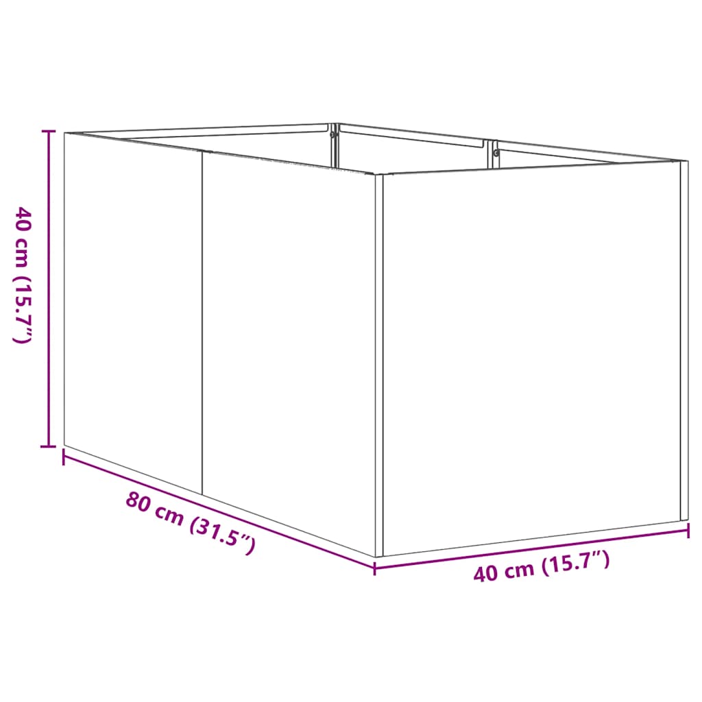Jardinière，Pot de Fleurs anthracite 40x80x40 cm acier laminé à froid CFW68578 - 9