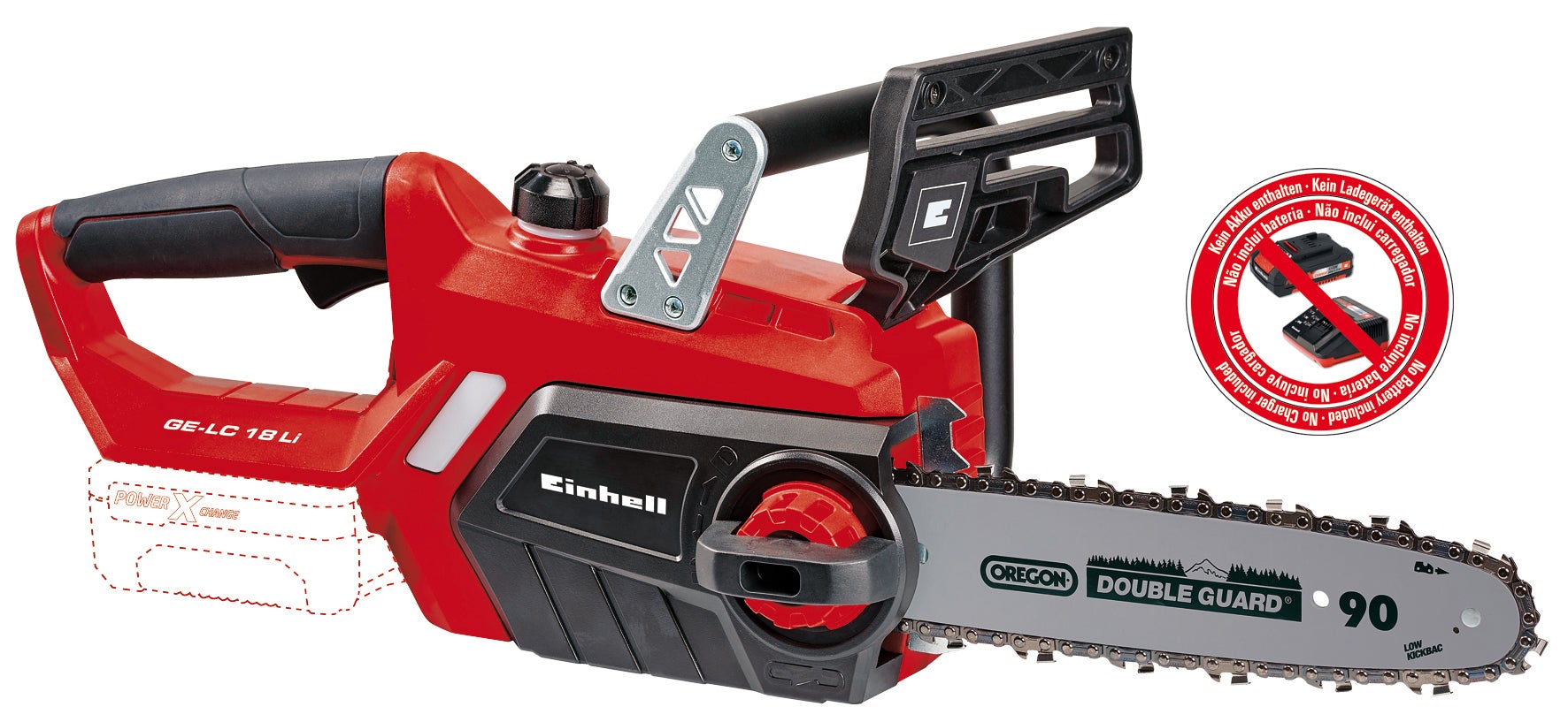 Elektryczna piła łańcuchowa Einhell POWER X-CHANGE, model 4501761, Ge-Lc 18 Li Pxc, do łatwego cięcia drewna
