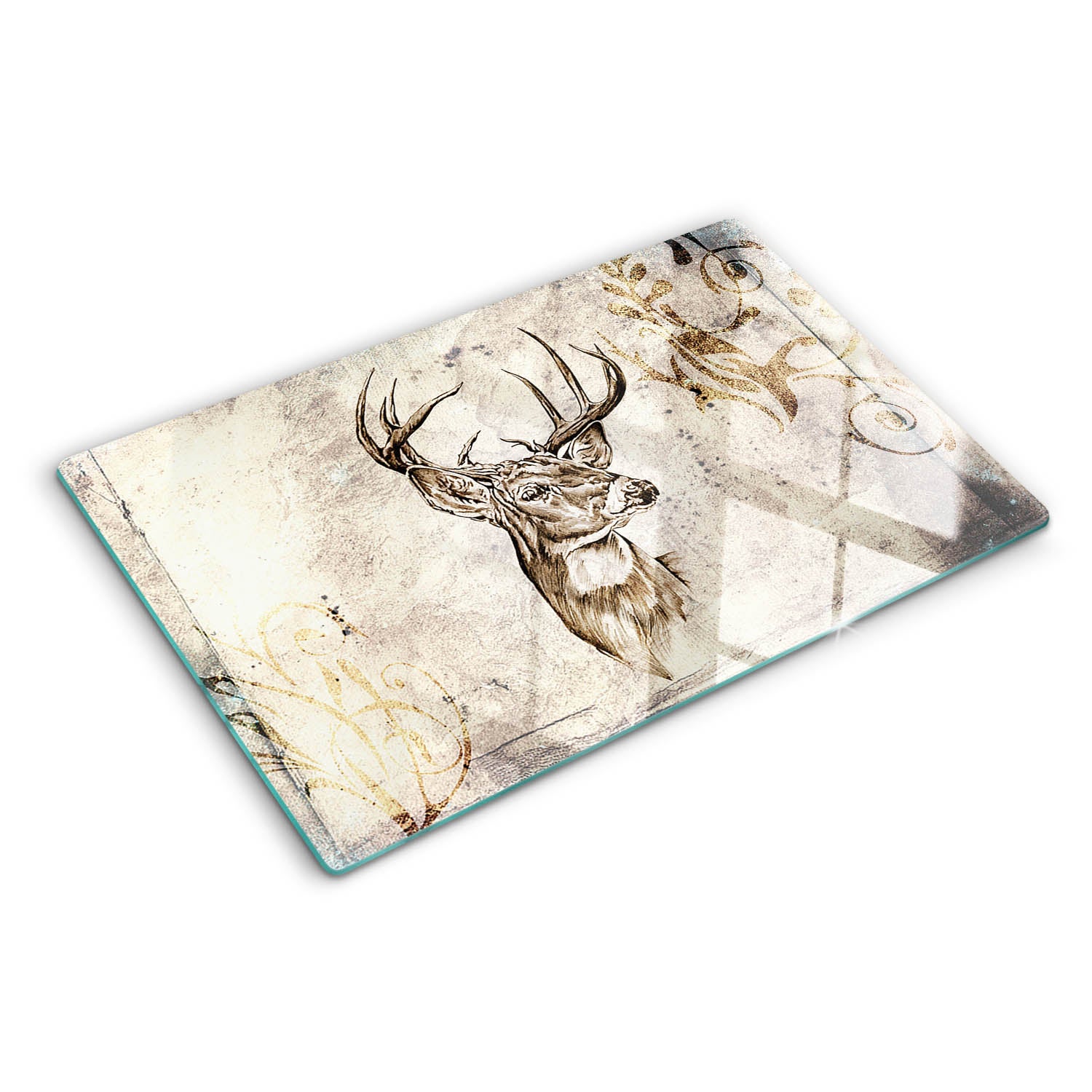 Planche à Découper En Verre Trempé Tulup 80x52 Cm - Design Ancre Marine, Moderne Et Facile à Nettoyer