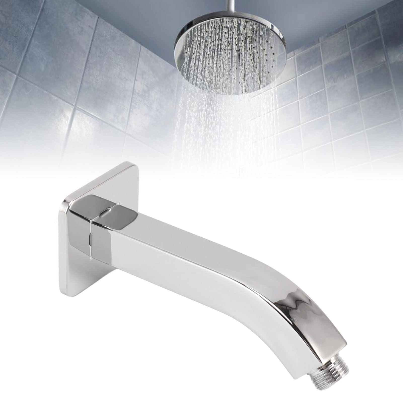 Tube Extension Douche Fileté 3/4 - Bras Allonge Pomme De Douche Antirouille - Accessoire Salle De Bain Argenté 30cm