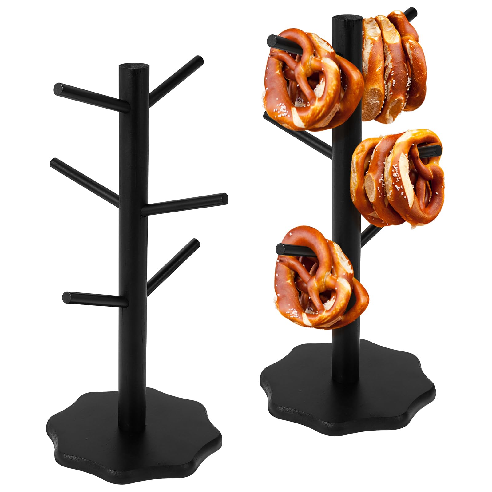2 Supports à Bretzels, Porte-bretzels En Forme De Sapin Porte Gobelets Robuste Presentoirs A Saucisses 6 Branches Hauteur 33 Cm 98758237