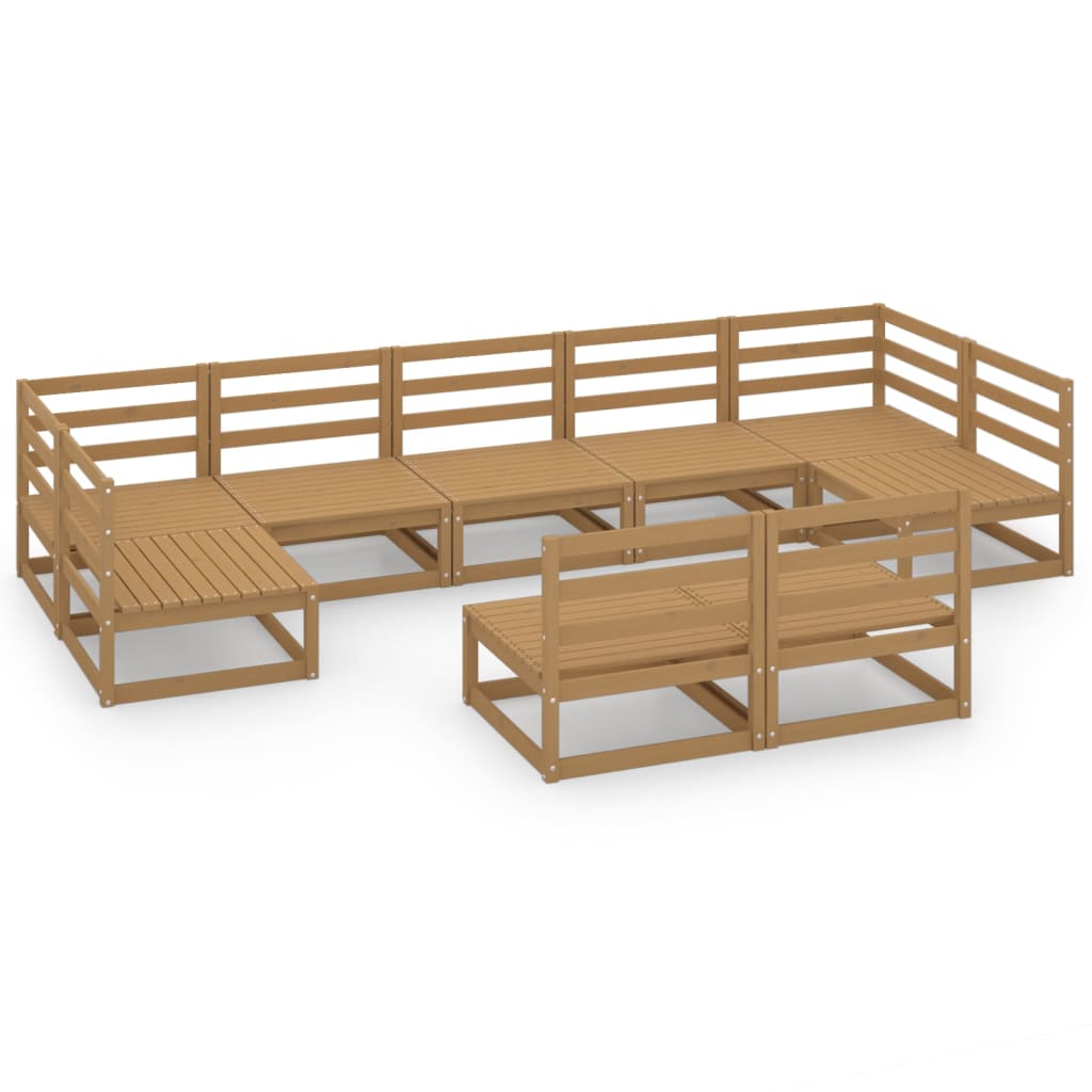 Salon bas de jardin en Bois Marron 8 personnes - 2