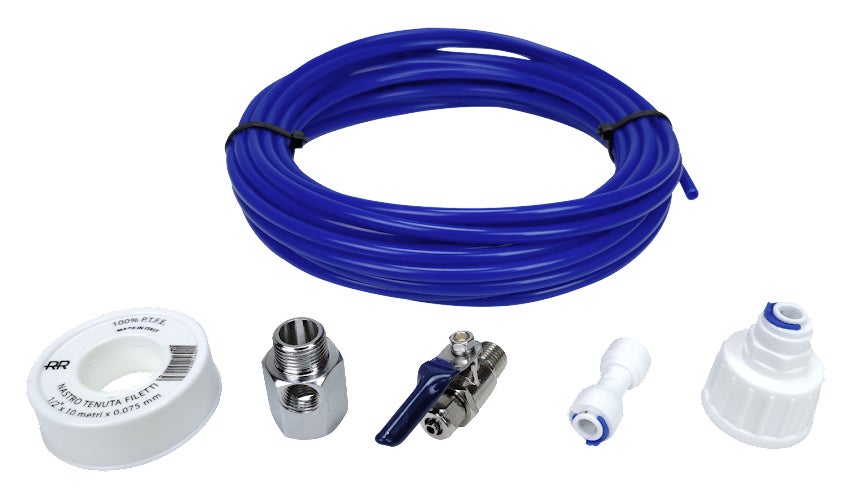 Kit di installazione per collegamento della linea dell'acqua del frigorifero e della macchina del ghiaccio per sistemi RO ad osmosi inversa e filtri dell'acqua, tubi da 7,6 m 1/4 con raccordi rapidi