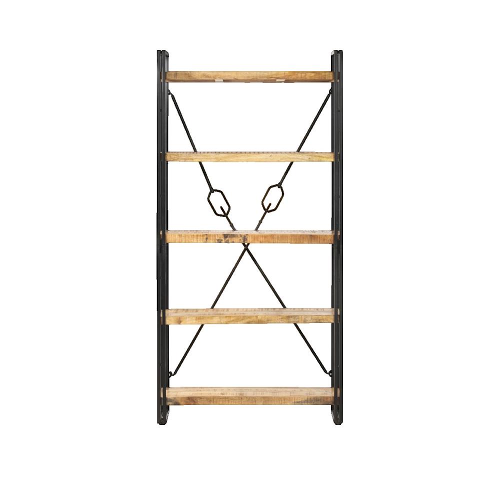 Vidaxl Estantería De 5 Niveles Madera Maciza Mango 90X30x180 Cm Unico / Marrón , Leroy Merlin