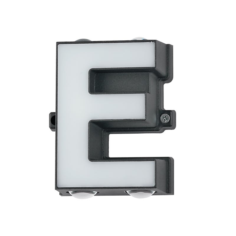 Litera E, Litera E, 220V Aluminiowy znak Litera 13 * 5,5 cm