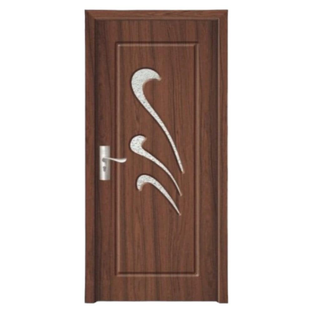 Usa interior din MDF Novo Doors ND231, Cadru lemn masiv, Geam Sablat, Kit complet, Toc reglabil 10 cm inclus, 60x200 cm, Maro inchis